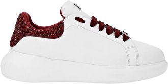 Philipp Plein Low Top Sneakers Mix Strass - Dames - Sneakers - Wit - 39 EU - Leer - Schoenen