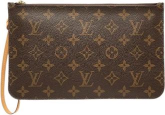 Louis Vuitton Pre-owned Monogram Canvas Pouch - Dames - Vintage Tassen - Bruin - ONE Size - Leer - Vintage