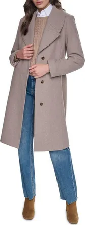 Cole Haan Oversize Collar Wool Blend Coat in Twig at Nordstrom, Size 12