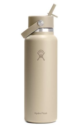 Hydro Flask 40-Ounce Wide Mouth Flex Straw Cap Bottle in Oat at Nordstrom