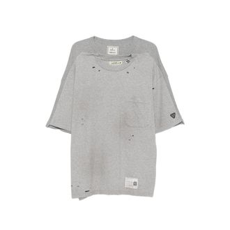 Miharayasuhiro Distressed-effect Layered-detail T-shirt