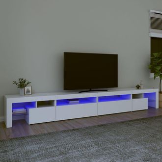 Berkfield Home TV Cabinet with LED Lights White 290x36.5x40 cm