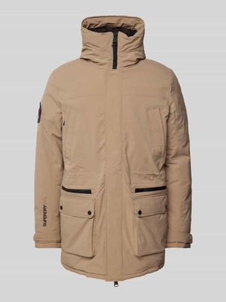 Superdry Parka mit Stehkragen in Sand, Gr&ouml;&szlig;e XL