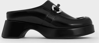 Charles & Keith Metallic Accent Platform Mules