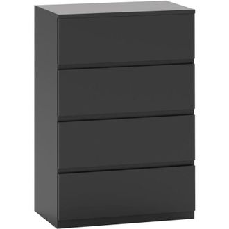 HOMCOM Chest of Drawers, 4 Drawers Storage Cabinet Floor Tower Cupboard for Bedroom Living Room Black New