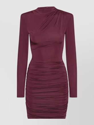 Rotate mini dress fitted silhouette asymmetric neckline
