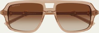 Gucci Horsebit 55mm Navigator Sunglasses