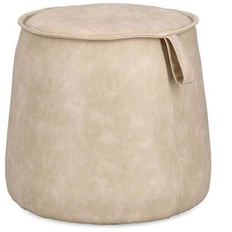 Decorspace Pouf Rudina struttura in MDF rivestimento in semi pelle per interno -Senape