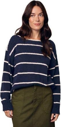 Celtic & Co. Stripe Boat Neck Sweater in Navy /Ecru at Nordstrom, Size X-Small