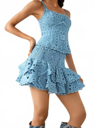Charo Ruiz Ibiza Nereus Top In Blue Sealace