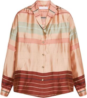 Hanro Camicia pigiama a righe - Rosa