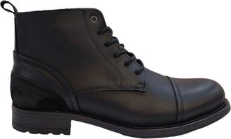 Firetrap Leren herenlaarzen met blokhak van Focus (Zwart)