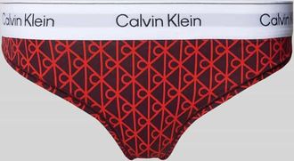 Calvin Klein Underwear String mit elastischem Bund und Label-Details in Rot, Gr&ouml;&szlig;e L