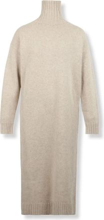 Max Mara Zomerse coltrui jurk - Dames - Kleedjes - Beige - M - Kasjmier - Kleedjes
