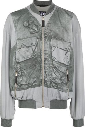 Diesel gilet-print bomber jacket - men - Viscose/Polyester/Elastane/Cotton - S - Grey