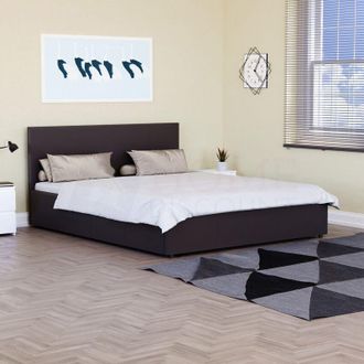 Home Discount Home Discount - Lisbon 5ft King Size Faux Leather Ottoman Bed Frame, Brown, 200 x 150 cm