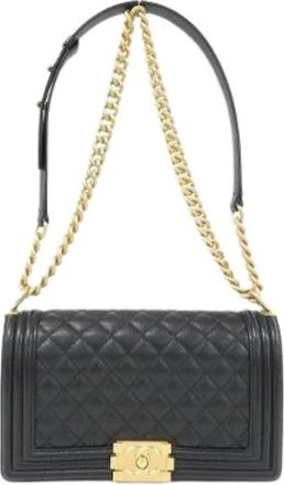 Chanel Pre-owned Boy Borsa a Spalla in Pelle di Vitello Grana - - Pre-owned - Donna - Nero - ONE SIZE