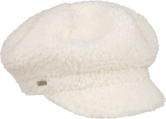 Seeberger Teddy Fur Newsboy Cap Women&acute;s Winter (One Size - White)