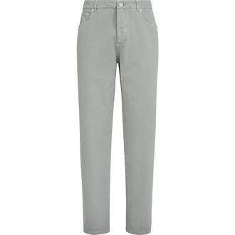 Brunello Cucinelli Gabardine garment dyed trousers in Khaki at Nordstrom, Size 48 It