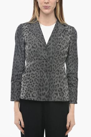 Dior Blazer Sfoderato in Seta con Fantasia Animalier Dior