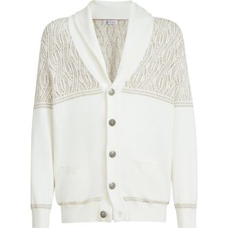 Brunello Cucinelli Jacquard cardigan in Panama at Nordstrom, Size 60 It