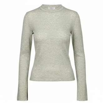 Dondup Tops, Dames, Grijs, M, Leer, Dp 053 DD Js 0308D XXX 903 Lange Mouw Top