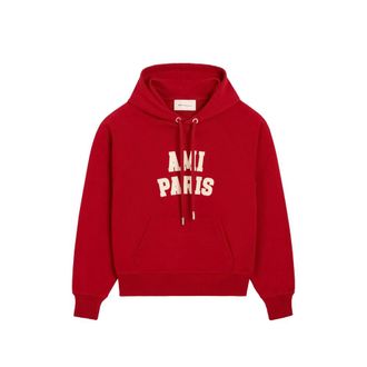 Ami Cotton Hoodie With Ami Paris Embroidery
