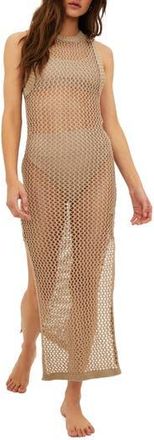 Beach Riot Holly Sheer Open Knit Cover-Up Dress in Tan at Nordstrom Rack, Size X-Large