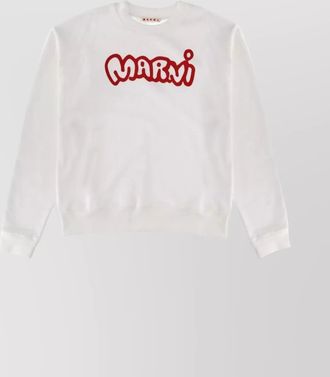 Marni ribbed hem long sleeve crew neck sweater