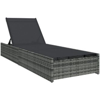 vidaXL Vidaxl - Tumbona Con Coj&iacute;n Gris 60 X 200 X 27cm Rat&aacute;n Sint&eacute;tico