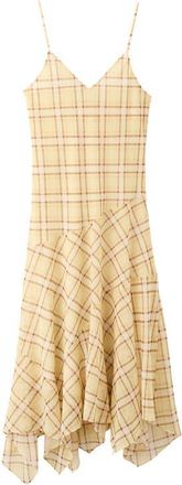Mango Glasgow Check Print Sundress in Pastel Yellow at Nordstrom, Size 10
