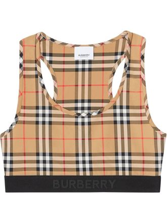 Burberry Sport-bh met vintage ruit - Bruin