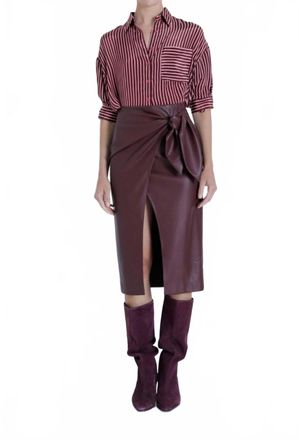 Karina Grimaldi Malaga Striped Top In Cherry