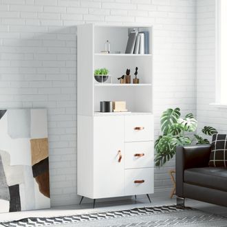 vidaXL Vidaxl - Aparador Alto Madera Contrachapada Blanco 69,5x34x180 Cm
