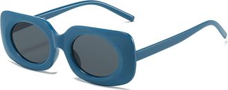 Generic Small Frame Outdoor Men Sunglasses Sports Commuter Women Sports Sun Glasses(Blue)