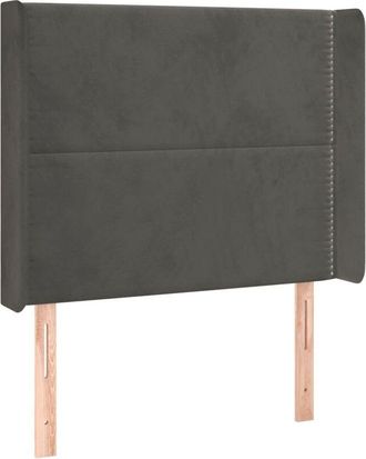 vidaXL Cabecero con led de terciopelo gris oscuro 93x16x118/128 cm Vidaxl