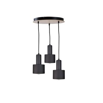 Netlighting Luce Cluster Pendant Ceiling Light Black Wood 30cm 3x E27