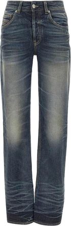 Diesel Blue Jeans With A Washed Effect On The Thigh