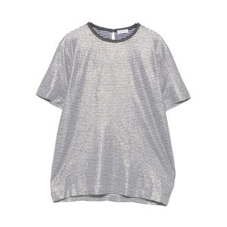 Brunello Cucinelli Brunello Cucinelli, T-Shirts, female, Blue, Size: XS Striped linen t-shirt