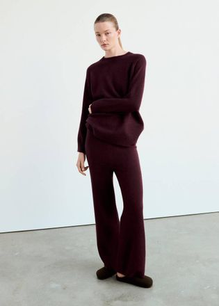 Mango Pullover pigiama maglia collo stondato bordeaux - Donna - XS - MANGO
