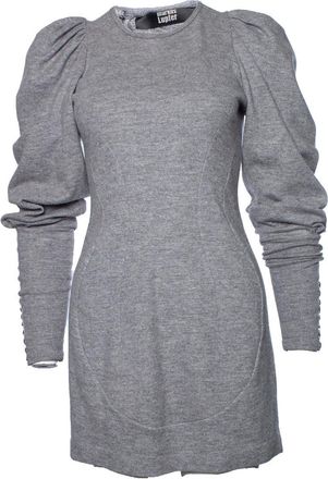 Markus Lupfer Grey wool dress with balloon sleeves