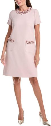 Teri Jon by Rickie Freeman Teri Jon By Rickie Freeman Crepe Lazer Cut Flower Trim A-Line Cap Sleeve Dress