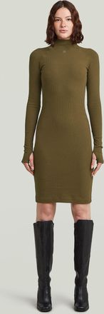 G-Star Rib Slim Jurk - Groen - Dames