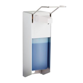 Relaxdays Relaxdays - 10 Dispensadores Jab&oacute;n Pared, 1000 Ml, Dosificador Desinfectante, Palanca Para Codo, Pl&aacute;stico-metal, Plateado