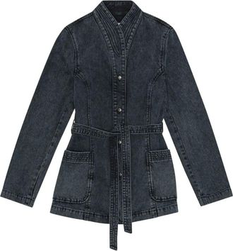 Remain Giacca denim con cintura - Blu