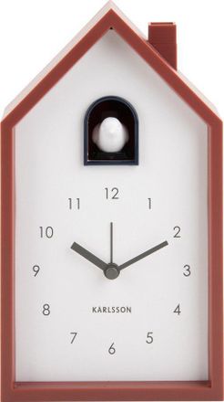 Karlsson Karlsson Modern Cuckoo Despertador Decorativo Rojo Dise&ntilde;o Contempor&aacute;neo