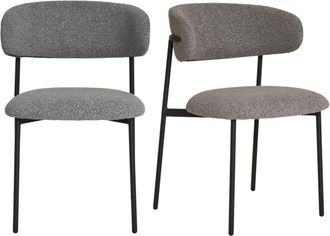 Moloo tapizada en tela texturizada gris (x2)