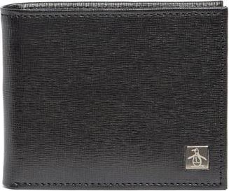 Original Penguin Saffiano Bifold Leather Wallet in Blk001 at Nordstrom Rack