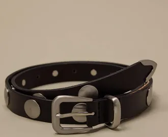 Lucky Brand Leather Belt With Oversized Studds