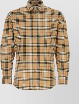 Burberry checkered poplin shirt embroidery detail